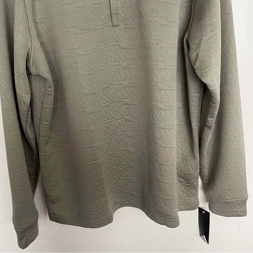 Men’s Adidas Adi Pattern 1/4 Zip Sweatshirt Silver PBL Size 2XL